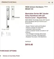 Inox Unison Manhattan Series Door Handle Lock
