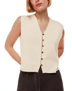 Whistles Bailey Button Front Top