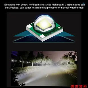 Crtw 2PCS 摩托車頭燈聚光燈 LED 駕駛霧燈 90W 雙色遠光燈/近光燈工作燈輔助燈防水 9-36V 適用於摩