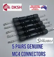 5 Pair Genuine MC4 Solar PV DC IP67 Cable Connectors male and female