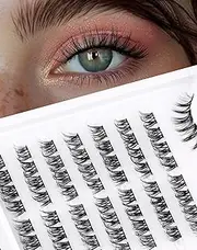 Cluster Lashes Natural Look Extension Individual Anime Eyelashes Wispy Lash Clusters DIY False Eyelash Extensions Pre-styled Sunflower 8-Pair C4