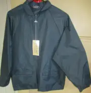 Vintage XL Duckster navy full zip windbreaker, with Duckster logo on zipper head
