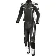 Mille Ladies Black White 2PC Leather Motorcycle Suit