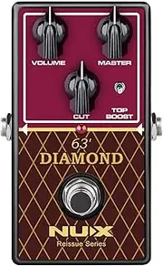 NU-X | The Reissue Series 63 Diamond Pedal | Emulate the Classic British 30-Watt Class-A Valve Amplifier Overdrive Tone Sound with Ease, Mimics the Original Amplifier's Functionality
