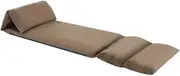 Folding Floor Chair for Living Room, Bedroom & Outdoor, Taupe Microfibre Comfortable Lounge Chair - Compact & Space-Saving Solution for Small Spaces