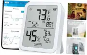 Hygrometer Thermometer H5104, Bluetooth Room Temperature Monitor 1Pack White