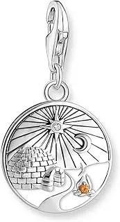 [Thomas Sabo] Silver Blackened Igloo Charm With Stones