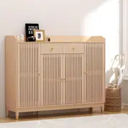 1 Artiss Shoe Rack Cabinet with Adustable Shelves 26 Pairs Pine