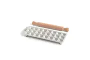 Marcato Ravioli Tray with Rolling Pin 24 Piece Square 35mm