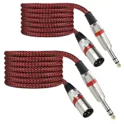 1/4" TRS to XLR Male Cable Balanced - 3.3FT Quarter Inch Stereo to XLR Microp...