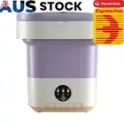 Foldable Washing Machines Mini Small Portable Washer with Drain Basket (purple)