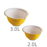 在飛比找momo購物網優惠-【OMADA】烘培甜點抗菌攪拌碗黃色2入(Microban抗