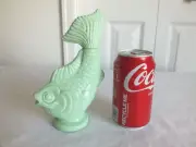 Avon jadeite green Koi fish NOS Elusive foaming BATH OIL vintage 5 oz full