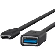 Belkin B2B150-BLK 6 Ft USB-C to USB-A 3.0 Slim Round Adapter Cable Black