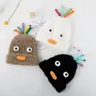 Cartoon Big Eyes Knitted Hat Plush Wool Hip Hop Cap Korean Funny Beanies