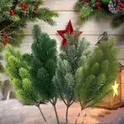 Christmas Tree Fake Pine Twigs Green Artificial Green Plants Christmas