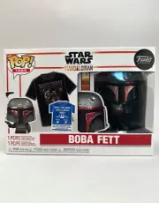 FUNKO POP! Star Wars Mandalorian Stormtrooper Boba Fett Vinyl Figure M Shirt Tee