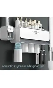 Toothbrush Holder Wall Mounted, Toothpaste Dispenser