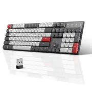 Wireless Mechanical Keyboard Moon104 RGB Backlight Triple Mode 2.4GHz/BT/USB-...