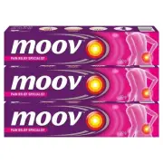 Moov Pain Relief Cream for Back Pain, Joint Pain, Knee Pain, Muscle Pain 50g x 3