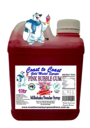 Pink Bubble Gum Flavoured Coast to Coast Gold Medal Syrups 1lt Milkshake/Sundae
