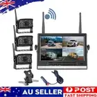 Digital Wireless 7" Monitor Splitscreen 3x Reversing Camera Kit DVR 12V 24V QUAD