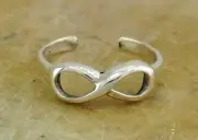 .925 STERLING SILVER INFINITY ADJUSTABLE TOE RING style# tr100