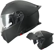 Modular Helmet Motorcycle Helmet, Anti-Fog Double Visor Flip Up Full Face Motorbike Helmet, ECE Approved for Adults Men and Women