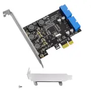 PCIE to Internal 2 Port 19Pin Header 4 Port USB 3.0 Expansion Adapter Connector