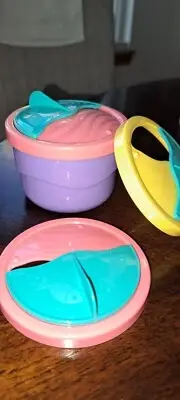 Tupperware Cute Toddler Snack Be NIMBLE SET Cup 3 Covers