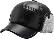 [Generic] Mens Outdoor Winter Hats Warm Ear Hundred Casual Anti Cold Imitation Leather Hat Plaid Hat Men