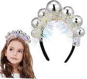 [BESTYASH] Disco Ball Headband Christmas Disco Headdress Vintage Retro Headpiece Party Headband Elastic Fit New Years Eve Accessory
