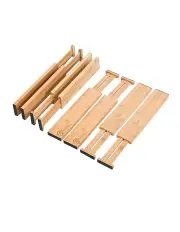 [Takara] Expandable Drawer Dividers Set Of 8 Small 31-44x6.5x1.6cm in Natural Bamboo