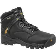 Keen Mens 6 Inch Work Boot Steel Toe Waterproof Black Leather Size 10 EH Rated
