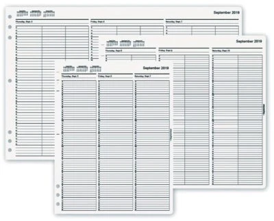 TIME66 TimeScan 4 Column Looseleaf Pages 10 Minute Interval 8am-6pm