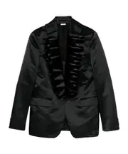 ruffled jacket M black