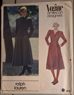 VOGUE SEWING PATTERN - RALPH LAUREN designer - Size 8 - JACKET & SKIRT - NEW