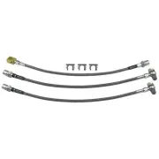 Fits 87-95 Jeep YJ Front Rear Stainless Braided Brake Flex Hose Set Lifted 2-6" (for: Jeep)
