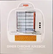 Diner Jukebox Tabletop Bluetooth Speaker Chrome Plated Retro Silver Panel NEW