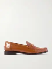 [Ferragamo] Ferragamo - Harry Embellished Patent-leather Loafers - Tan - US9.5 US 9.5 Brown