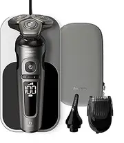 Philips Shaver Series 9000 Prestige Electric Wet and Dry Shaver, NanoTech Dual Precision Blades, Hydro SkinGlide Coating, Ultraflex Suspension System (Model SP9871/22)