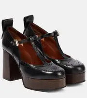 [See By Chloe] See By Chloé Aria leather platform pumps AU 11 black