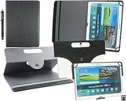 Emartbuy Universal (9.5-10.5 Inch) Textured Black 360 Degree Detachable Rotating Stand Folio Wallet Case Cover + Stylus Compatible With Tablets and Devices Listed Below