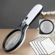 Handheld Reading Magnifier Illuminated with 3 LED Microscope Lens Magnifying New