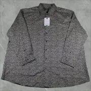Van Heusen Big & Tall Stain Shield LS Collared Black Dress Shirt Men's 20 35/36