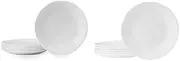 [CORELLE] Winter Frost White Livingware Lunch Plate Set (6-Piece Set) + Livingware Bread and Butter plates (6-piece set)