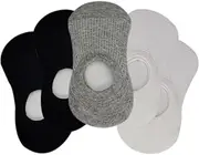 [WAIKAS] [Pack Of 5 Pairs] Womens Hidden Socks, Stretch Cotton Socks For Women, Common Size, Black 2pcs/White 2pcs/Grey 1pcs, 5pcs Packing, White, 4-12
