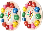 Milisten Educaitonal Clock Toy Boys and Girls Learning Clock Blocks Number Puzzle Toy for Early Education Teaching Time