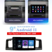 9" Android 11 Stereo Head Unit GPS Navi WIFI 1+16G For 2003-2008 Toyota Corolla
