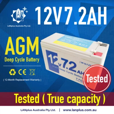 Tpower 12v 7.2ah Alarm UPS AGM Deep Cycle battery 49CCA 12volt 7ah fishing boat